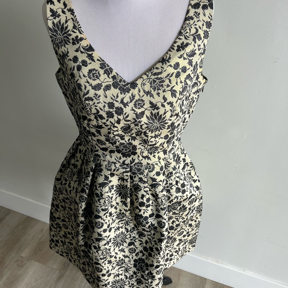 Jack by BB Dakota Black and gold Fit and Flare Mini Dress